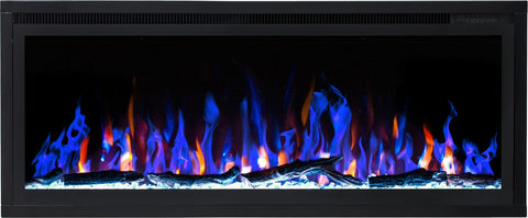 Focar electric liniar incorporabil 3D Aflamo Royal 42 Negru cu sunet