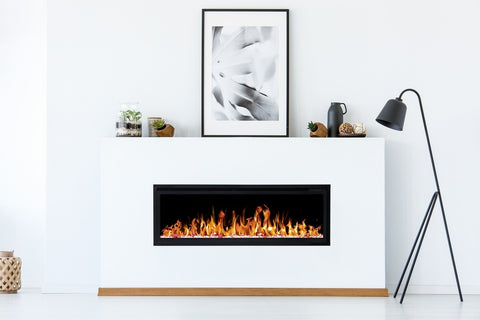 Focar electric liniar incorporabil 3D Aflamo Royal 50 Negru cu sunet