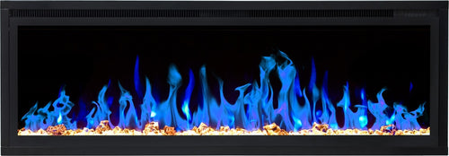 Focar electric liniar incorporabil 3D Aflamo Royal 50 Negru cu sunet