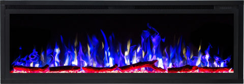 Focar electric liniar incorporabil 3D Aflamo Royal 50 Negru cu sunet