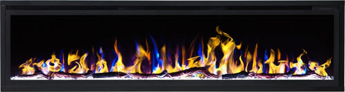 Focar electric liniar incorporabil 3D Aflamo Royal 65 Negru cu sunet