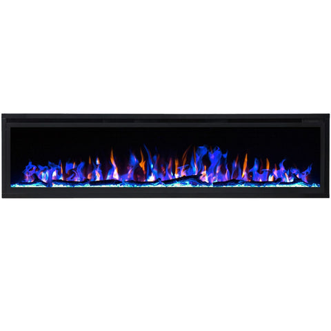 Focar electric liniar incorporabil 3D Aflamo Royal 100 Negru cu sunet
