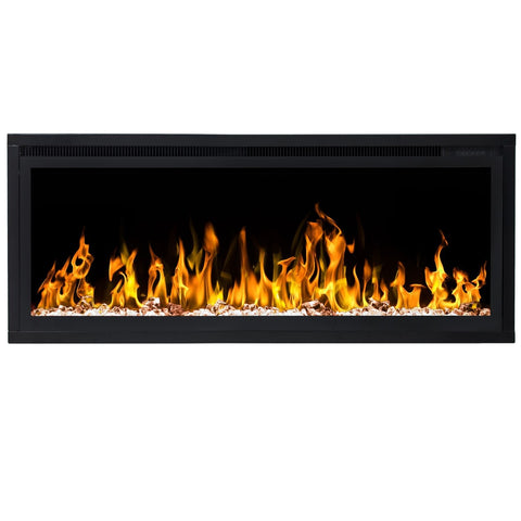 Focar electric liniar incorporabil 3D Aflamo Royal 65 Negru cu sunet