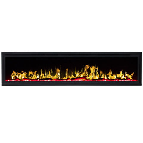 Focar electric liniar incorporabil 3D Aflamo Royal 65 Negru cu sunet