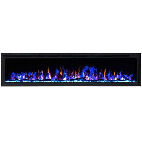 Focar electric liniar incorporabil 3D Aflamo Royal 65 Negru cu sunet