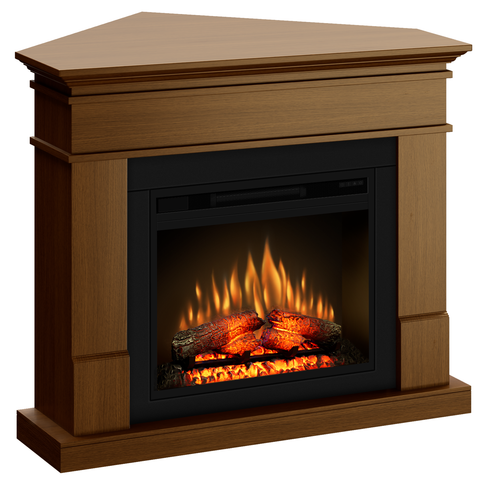 Semineu ECOFLAME PRO - Lisabona colt oak, flacara 3D de 23 inci cu teme de culoare, incalzire infrared si sunet