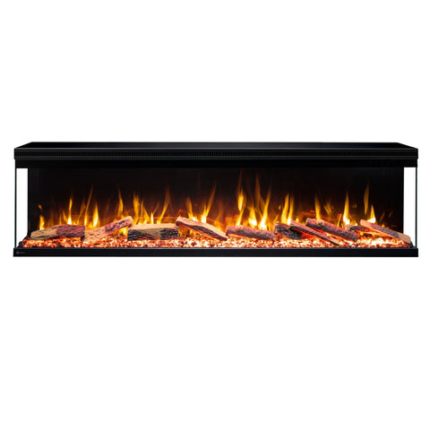 Focar electric liniar incorporabil 3D Aflamo Unique 127 Negru cu sunet