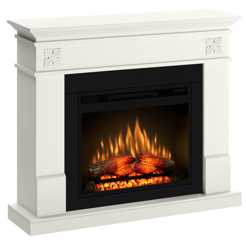 Semineu ECOFLAME PRO - Lisabona Flower vanilla, flacara 3D de 23 inci cu teme de culoare, incalzire infrared si sunet