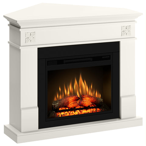 Semineu ECOFLAME PRO - Lisabona Flower colt vanilla, flacara 3D de 23 inci cu teme de culoare, incalzire infrared si sunet