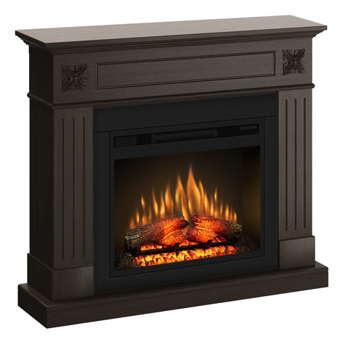 Semineu London 110.30.95 wenge + focar ECOFLAME 23", incalzire infrared, teme de culoare, flacara 3D si sunet