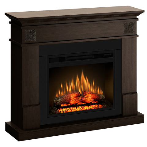 Semineu ECOFLAME PRO - Lisabona Flower wenge, flacara 3D de 23 inci cu teme de culoare, incalzire infrared si sunet