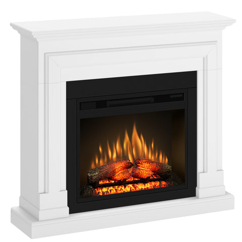 Semineu ECOFLAME PRO - Barcelona white, flacara 3D de 23 inci cu teme de culoare, incalzire infrared si sunet