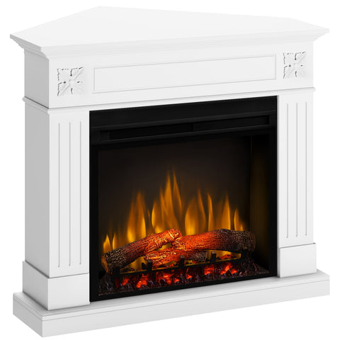 Semineu electric London Drept/Colt Alb cu focar electric 3D Dimplex Optiflame XHD28 si sunet