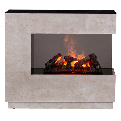 Semineu electric Zen Concrete Piatra cu focar electric 3D Dimplex Opti-Myst FDX-CH400 si sunet