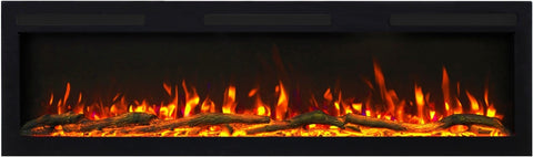 Semineu electric liniar 3D incorporabil AFLAMO Majestic 213 PRO, sunet incorporat, Smart APP + telecomanda