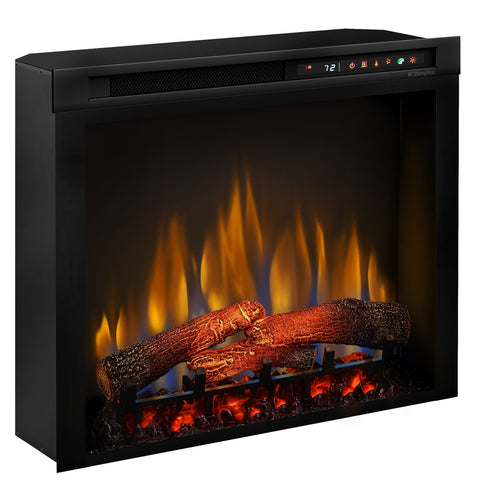 Semineu electric Lisabona Premium Drept/Colt Negru cu focar electric 3D Dimplex Optiflame XHD28 si sunet