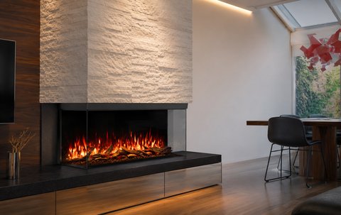 Semineu electric liniar 3D incorporabil AFLAMO SUPERB 3D 100, multicolor ,sunet incorporat, Smart APP + telecomanda