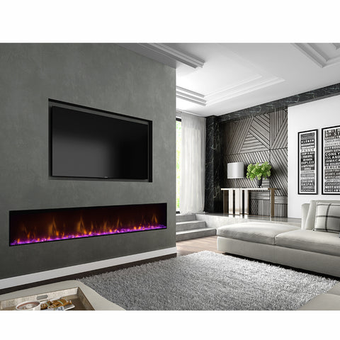 Semineu electric liniar 3D incorporabil DIMPLEX Ignite XL 60  Optiflame MultiFire XD Negru cu sunet