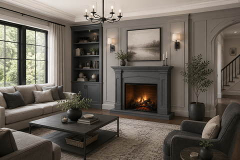 Semineu electric DIMPLEX Alabaster Ash Grey cu focar electric 3D Revillusion 30 si sunet