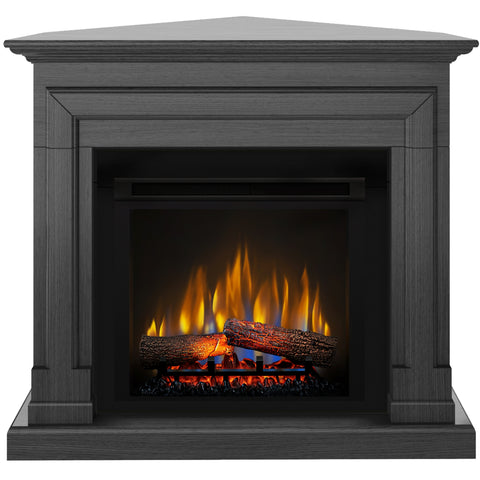 Semineu electric Barcelona Drept/Colt Ash Grey cu focar electric 3D Dimplex Optiflame XHD23 si sunet