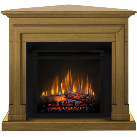 Semineu electric DIMPLEX Barcelona stejar colt SLIM LINE cu focar electric 3D Optiflame XHD23 si sunet