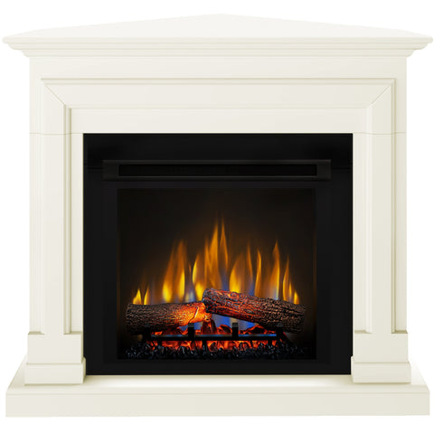Semineu electric DIMPLEX Barcelona vanilie colt SLIM LINE cu focar electric 3D Optiflame XHD23 si sunet
