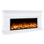 Comoda TV AFLAMO Lisabona alb 160x80x30 cu semineu electric Regal 106, sunet incorporat si aplicatie mobila,flacara 3D si teme de culoare