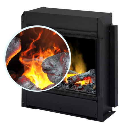 Semineu electric Nisa Alb/Negru cu focar electric 3D Dimplex Optiflame CH600 H si sunet