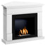 Semineu HOMBEE-Lisabona colt 110 x 85 x 95 cm ,culoare alb, cu flacara reala cu bioetanol