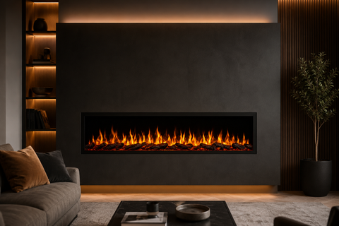 Semineu electric liniar 3D incorporabil AFLAMO Pride S127 Negru cu sunet