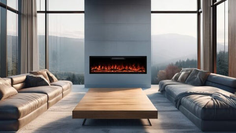 Semineu electric 3D incorporabil Aflamo Elite 107 , sunet incorporat, Smart APP + telecomanda