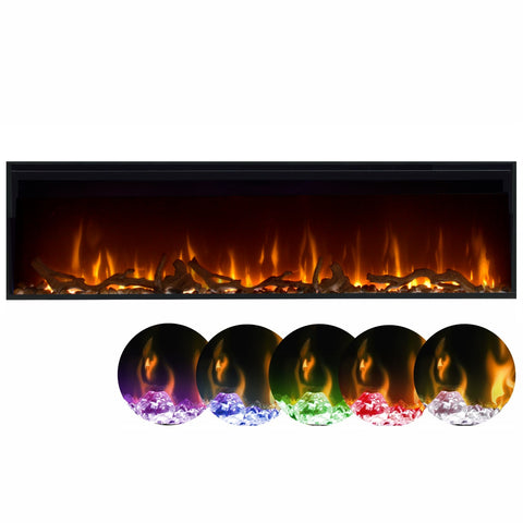 Semineu electric liniar 3D incorporabil DIMPLEX Ignite XL 50 Wood  Optiflame MultiFire XD Negru cu sunet