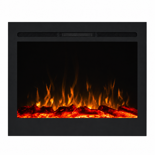 Semineu electric liniar 3D incorporabil AFLAMO Majestic 039 Negru cu sunet