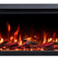 Semineu electric liniar 3D incorporabil AFLAMO Unity 107 cm , aplicatie, sunet incorporat, flacara 3D cu teme de culoare, busteni si cristale decorative, 1500 W