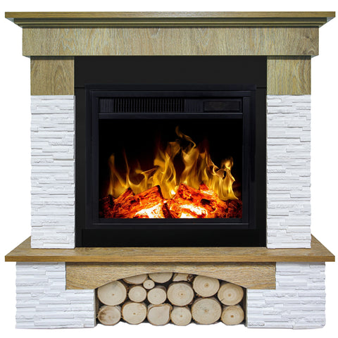 Semineu  electric AFLAMO Porto Stejar cu focar 3D  LED 40 si sunet
