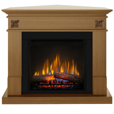 Semineu electric DIMPLEX Lisabona Flower Drept/Colt Stejar cu focar electric 3D Optiflame XHD23 si sunet