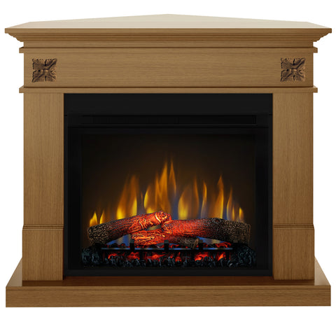 Semineu electric DIMPLEX Lisabona Flower Drept/Colt Stejar cu focar electric 3D Optiflame XHD28 si sunet