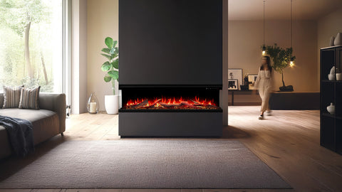 Semineu electric 3D Aflamo Unique PRO 100, Multicolor, sunet incorporat, Smart APP + telecomanda