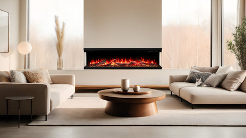 Semineu electric 3D Aflamo Unique PRO 100, Multicolor, sunet incorporat, Smart APP + telecomanda