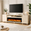 Comoda TV AFLAMO Venetia vanilie 218x75X30, cu semineu electric  Regal 126, sunet incorporat si aplicatie mobila,flacara 3D si teme de culoare