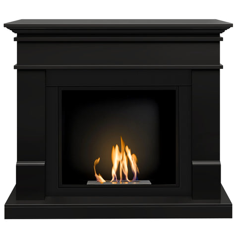 Semineu HOMBEE-Lisabona 110 x 30 x 95 cm ,culoare negru, cu flacara reala cu bioetanol