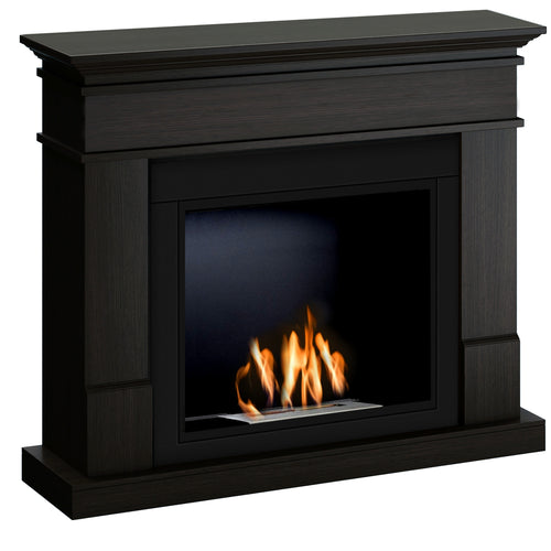 Semineu HOMBEE-Lisabona 110 x 30 x 95 cm ,culoare wenge, cu flacara reala cu bioetanol