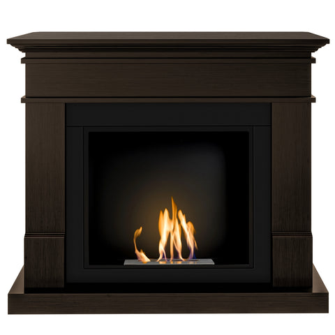 Semineu HOMBEE-Lisabona 110 x 30 x 95 cm ,culoare wenge, cu flacara reala cu bioetanol