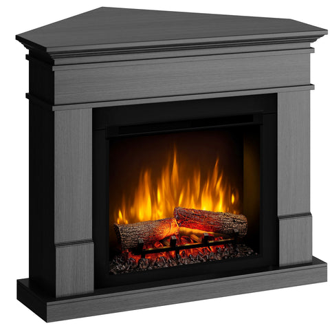 Semineu electric DIMPLEX Lisabona ash grey colt SLIM LINE cu focar electric 3D Optiflame XHD23 si sunet