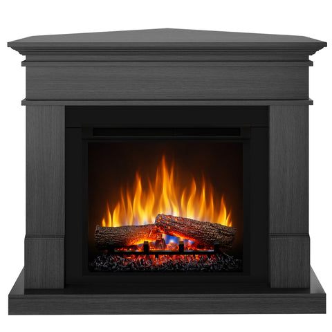 Semineu electric DIMPLEX Lisabona Drept/Colt Ash Grey cu focar electric 3D Optiflame XHD23 si sunet
