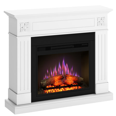 Semineu electric ECOFLAME PRO London 110.30.95 alb , incalzire infrared, teme de culoare, flacara 3D si sunet