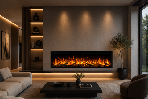 Semineu electric liniar 3D incorporabil AFLAMO Royal 100 3D ULTRA, sunet incorporat, Smart APP + telecomanda