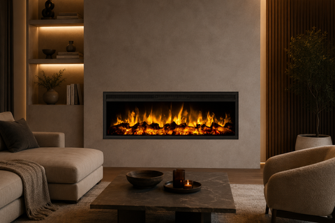 Semineu electric liniar 3D incorporabil AFLAMO LED 130 cu sunet