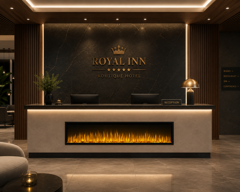 Semineu electric liniar 3D incorporabil AFLAMO Royal 42 Negru cu sunet