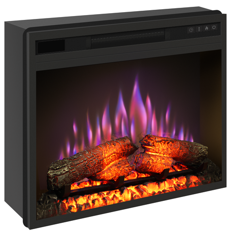 Semineu ECOFLAME PRO - Barcelona colt walnut, flacara 3D de 23 inci cu teme de culoare, incalzire infrared si sunet